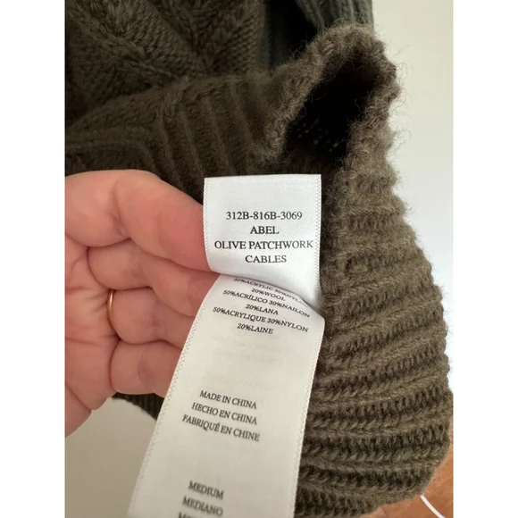 Women's Abel Green Brown Patchwork Sweater Size M - Picture 5 of 12